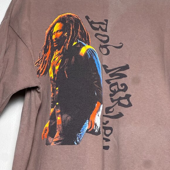 Bob Marley Official Men L Brown Graphic T Shirt Band Reggae Classic Streetwear - Picture 11 of 11